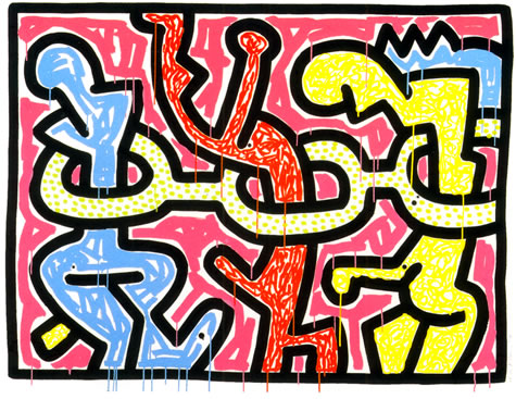 FLOWERS II BY KEITH HARING